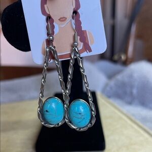 Silver and Turquoise Drop Earrings